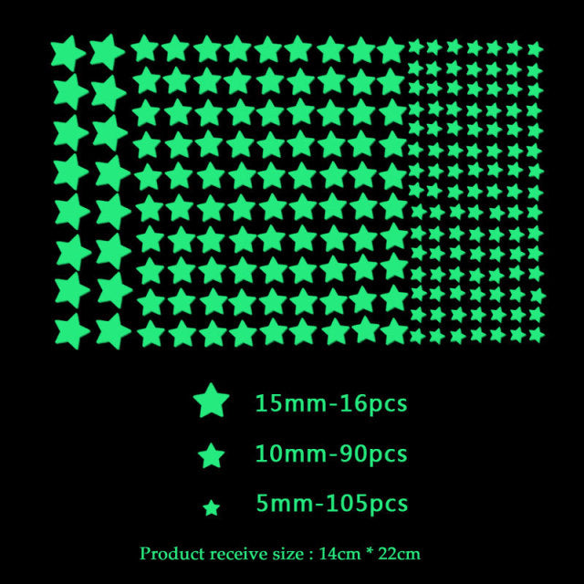 3D Bubble Luminous Stars Moon Dots Wall Sticker for kids room bedroom home decoration Glow in the dark DIY combination Stickers