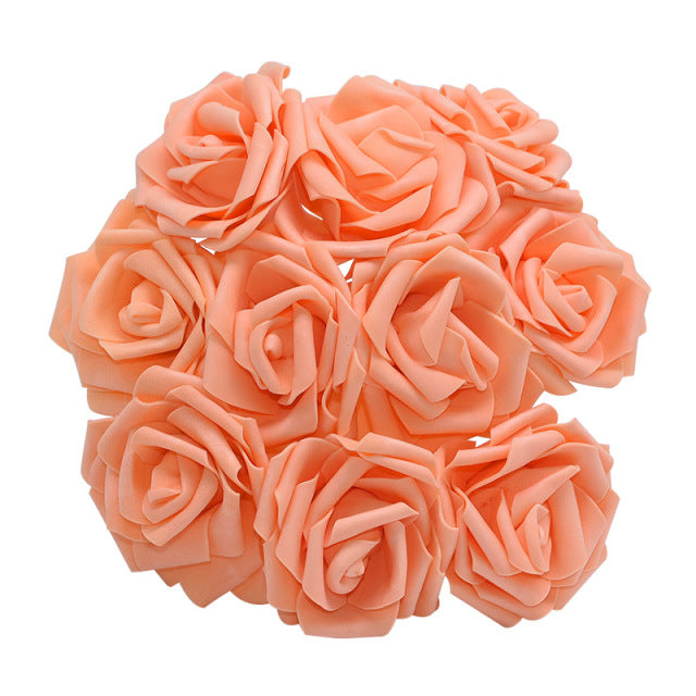 10/20/30Pcs 8cm Artificial PE Foam Rose Flowers Bridal Bouquets For Wedding Table Home Party Decorations DIY Scrapbook Supplies