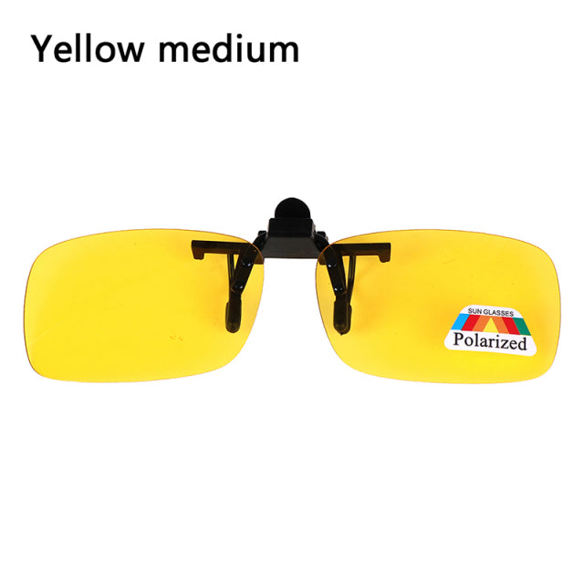 1 PC High Quality Unisex Clip-on Polarized Day Night Vision Flip-up Lens Driving Glasses UV400 Riding Sunglasses for Outside