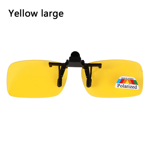 1 PC High Quality Unisex Clip-on Polarized Day Night Vision Flip-up Lens Driving Glasses UV400 Riding Sunglasses for Outside