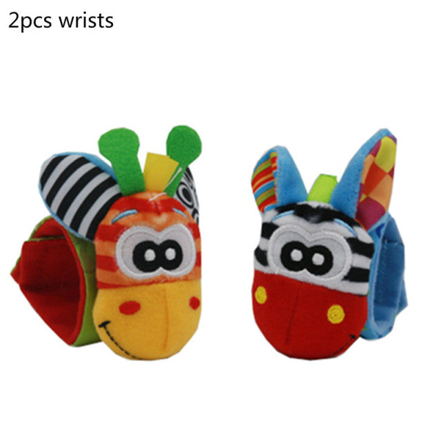 Cartoon Plush Socks Wrist Strap Rattles Baby Toys 0-12 Months Newborn Infant Kids Animal Sock Foot Finder Toy Gift Soft Rattle