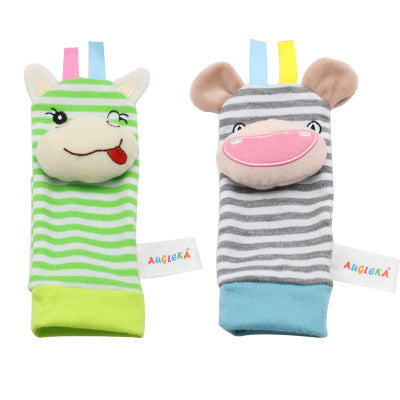 Cartoon Plush Socks Wrist Strap Rattles Baby Toys 0-12 Months Newborn Infant Kids Animal Sock Foot Finder Toy Gift Soft Rattle