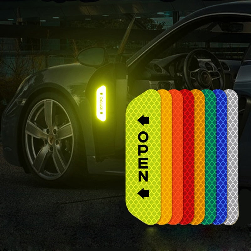 4PCS/set Car Reflective Strips Warning Stickers For Nissan Qashqai J10 J11 Juke X-trail T32 Note Almera Teana Car Door Stickers