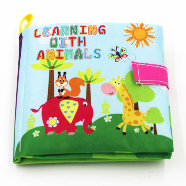 0-36M Baby Early Learning Toy Tail Cloth Book Parent-child Interactive Sound Paper Puzzle Cloth Book Rattle