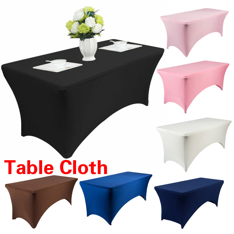 1PC Elastic Wedding Dining Decor Rectangular Spandex Tablecloth Stretch Table Cover Elegant Party 4\6 FT