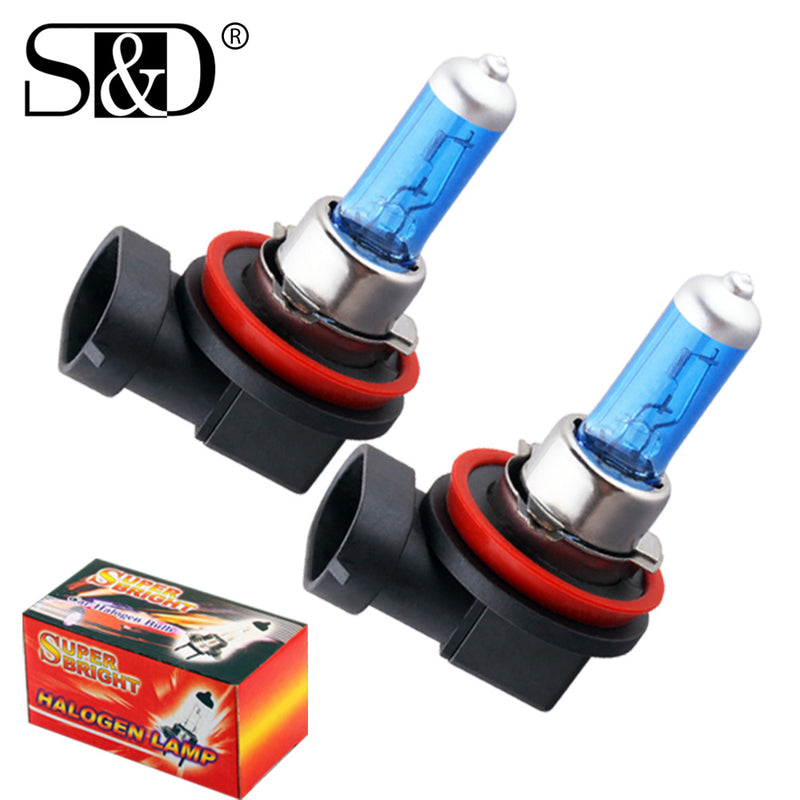 2Pcs H8 H9 H11 55W 12V Super White Halogen Bulbs Fog Lights High Power Car Headlights Lamp Car Light Source parking 6000K auto