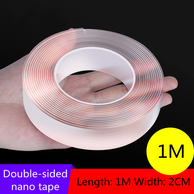 1/2/3/5M Double-Sided Nano Tape Household Products Waterproof Moisture-Proof Bathroom Kitchen Storage Toolswashed Reused Viscose