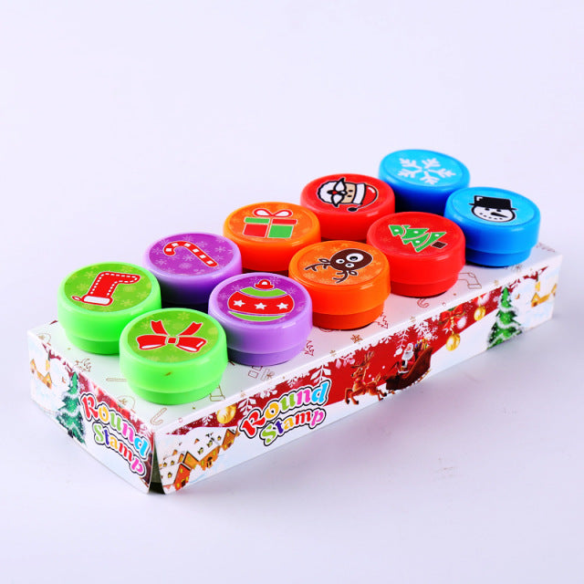 10pcs Assorted Stamps for Kids Self-ink Stamps Children Toy Stamps Smiley Face Seal Scrapbooking DIY Painting Photo Album Decor