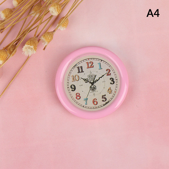 1:12 Dollhouse Miniature Wall Clock Desk clock Play Doll House Miniaturas Home Decor Accessories Toy Pretend Play Furniture Toy