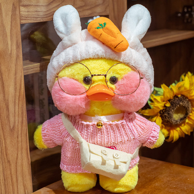 30cm Kawaii Plush Toy Duck Lalafanfan Duck Stuffed Animal Soft Doll Coffee Yellow Ducks Creative Birthday Gift for Girl Children