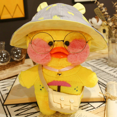 Kawaii Cartoon LaLafanfan 30cm Cafe Duck Plush Toy Stuffed Soft Kawaii Duck Doll Animal Pillow Birthday Gift for Kids Children