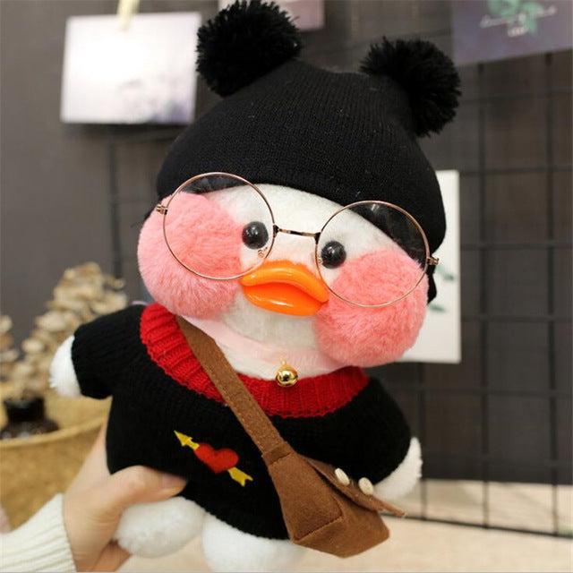 Kawaii Cartoon LaLafanfan 30cm Cafe Duck Plush Toy Stuffed Soft Kawaii Duck Doll Animal Pillow Birthday Gift for Kids Children