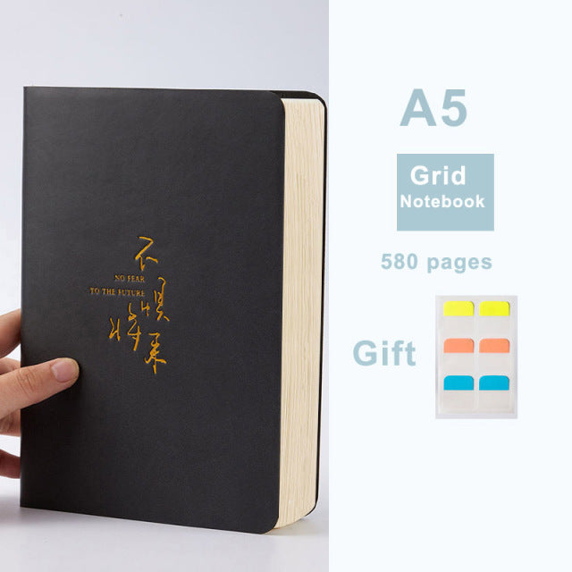 A5 Blank Notebook Thickened Student Horizontal Line Soft Leather Notebooks Super Thick Grid Book Drawing Notepad Christmas Gift