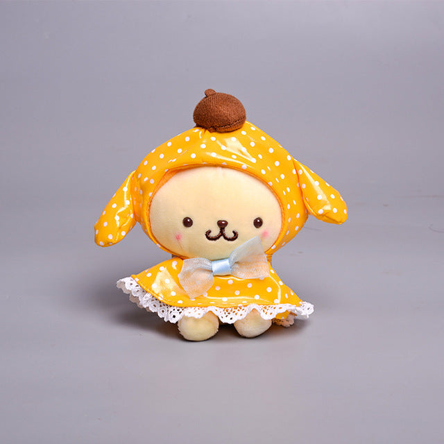 10cm Cartoon Kawaii My Melody Kuromi Cinnamoroll Kt Cat Purin Dog Plush Toy Anime Stuffed Animals Cute Plushie Pendant Doll Toys