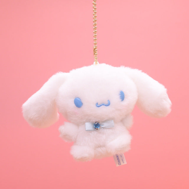 10cm Cartoon Kawaii My Melody Kuromi Cinnamoroll Kt Cat Purin Dog Plush Toy Anime Stuffed Animals Cute Plushie Pendant Doll Toys