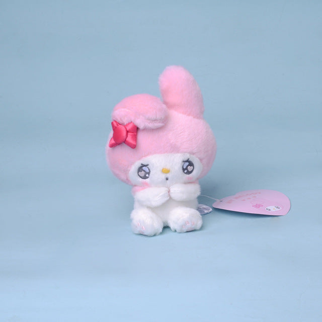 10cm Cartoon Kawaii My Melody Kuromi Cinnamoroll Kt Cat Purin Dog Plush Toy Anime Stuffed Animals Cute Plushie Pendant Doll Toys