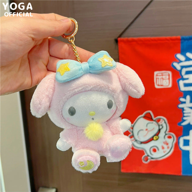 10cm Cartoon Kawaii My Melody Kuromi Cinnamoroll Kt Cat Purin Dog Plush Toy Anime Stuffed Animals Cute Plushie Pendant Doll Toys